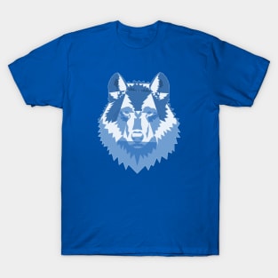 Geometric Blue Wolf T-Shirt